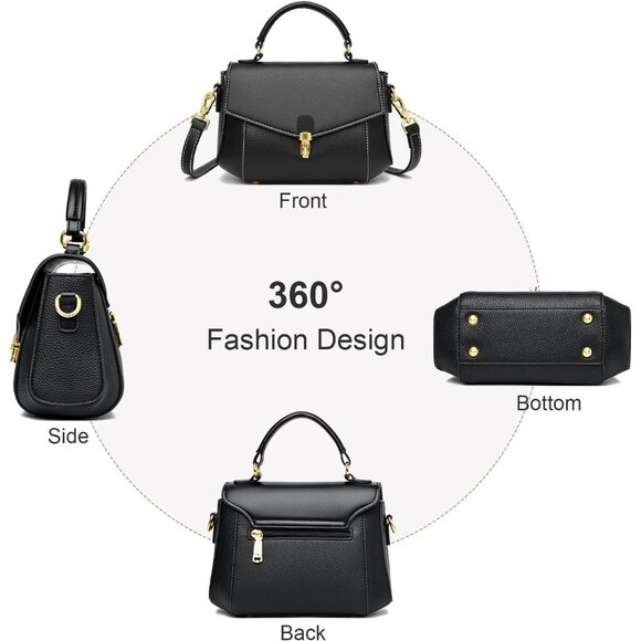 Leather Crossbody Bag for Women Roomy Organizer Removable Straps - Picture 6 of 7